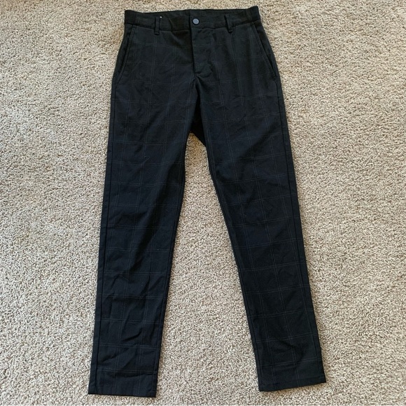 Zara Black Window Pane Check Patterned Dress Pants Size Small - Picture 1 of 7